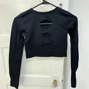 Garage brand tight fitting long sleeve black shirt‎